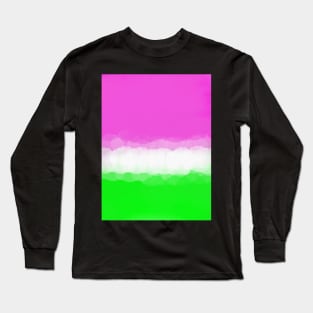 Pink Green White Long Sleeve T-Shirt